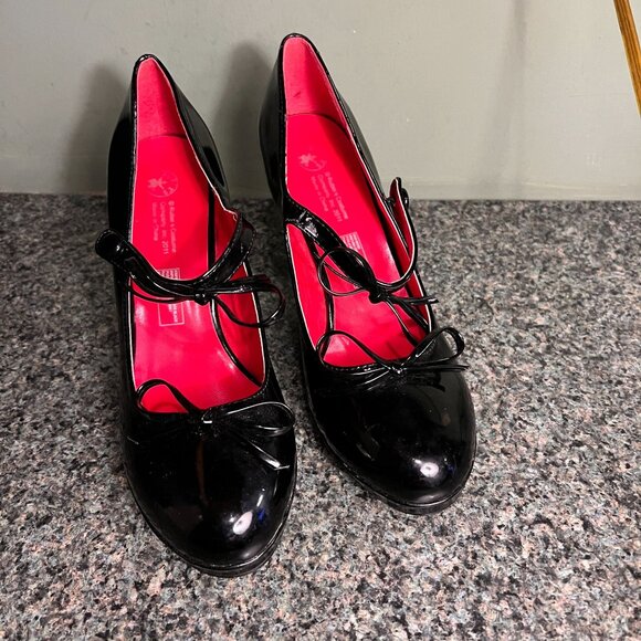 RUBIES Black Patent Leather Mary Jane Platforms - Picture 4 of 16